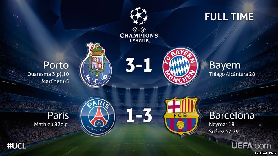 Barcelona si Porto spectacol cu PSG si Bayern